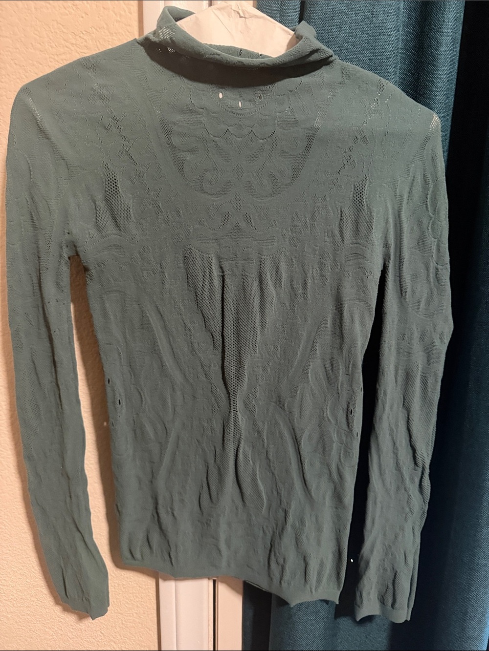 Free People Seafoam Green Long Sleeve Turtleneck Knit Top